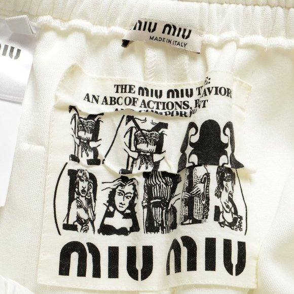 Miu Miu Women's White Sweat Pants US S IT 40 - Picture 4 of 4